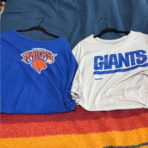 2 4xl New York sports t shirts giants and Knicks
